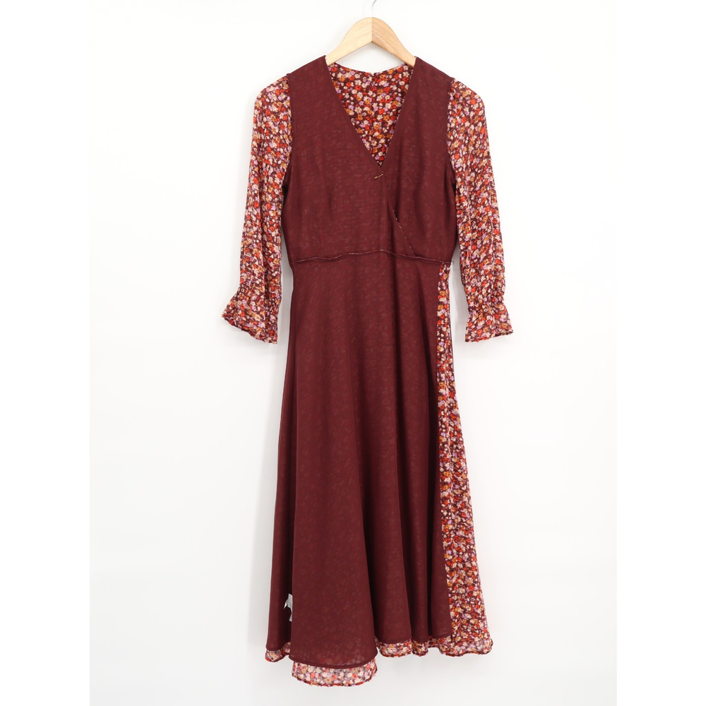 Madewell Women's Crossover Midi Dress Clipdot Spring Prairie Sz 0 NEW - Picture 3 of 8